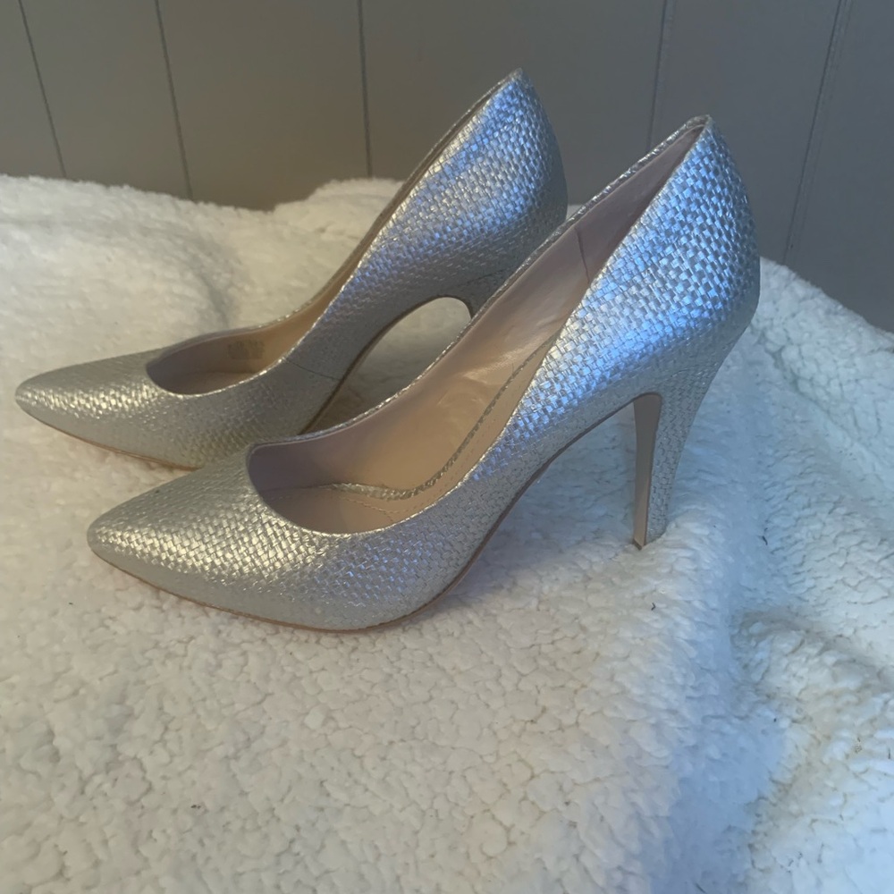 Bcbgeneration Shimmering Silver Heels - image 4